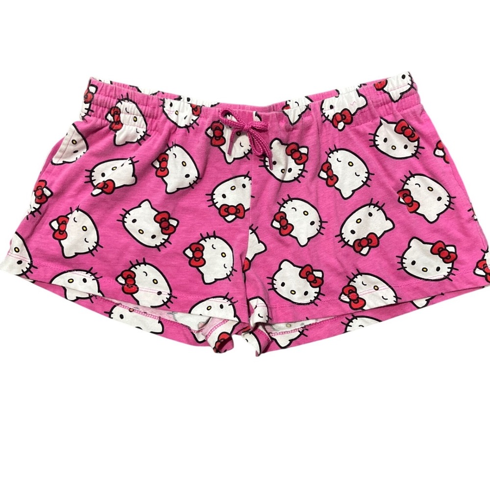 Hello Kitty Sanrio Pink Pajama Shorts Large Y2K Kawaii Coquette Lounge Sleepwear